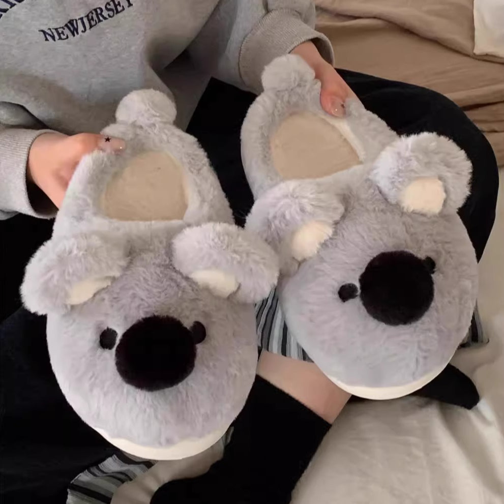 Koala Snout Plush Slippers