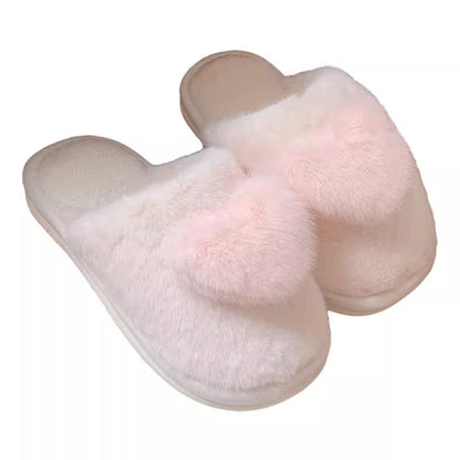 Puffy Heart Fluffy House Slippers