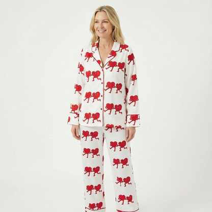 Valentine's Day Retro Dancing Hearts Women's Pajama Set