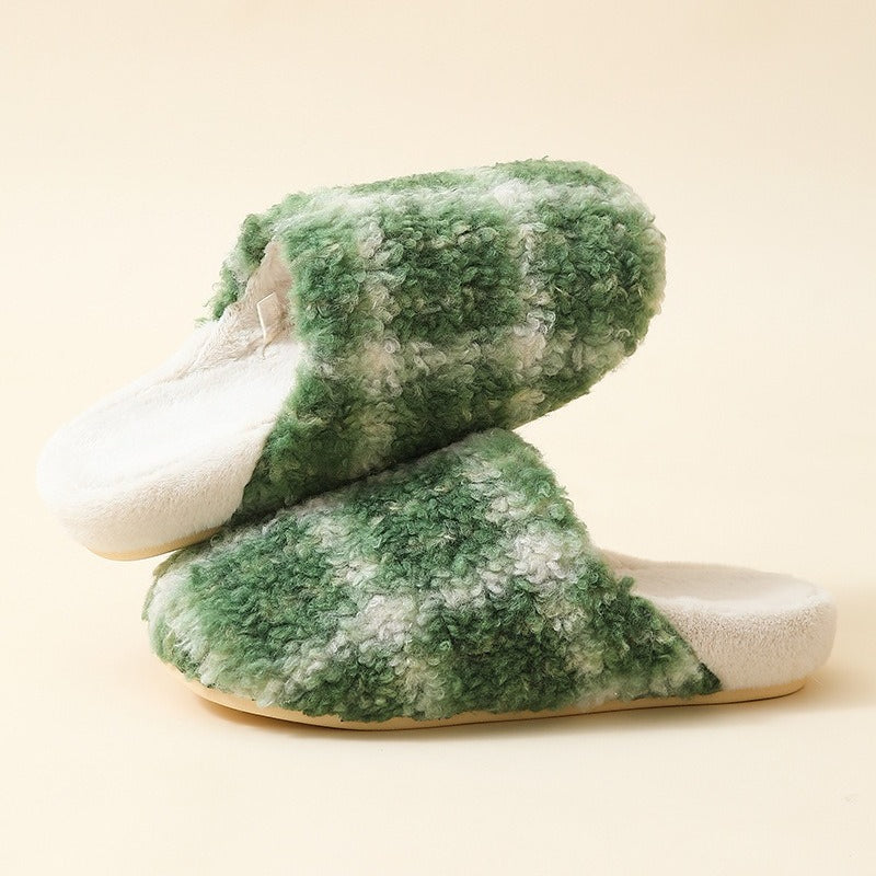Chunky Check Sherpa Slippers