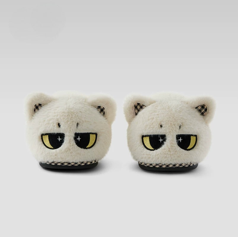 Whimsical Cartoon Cat Plush Slippers