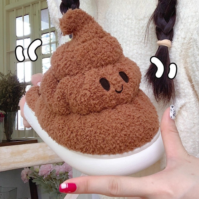 Hilarious Poop Emoji Plush Slippers