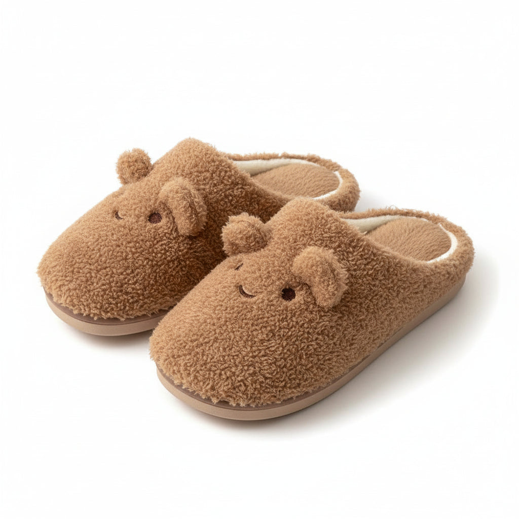 Bear Ears Plush House Slippers