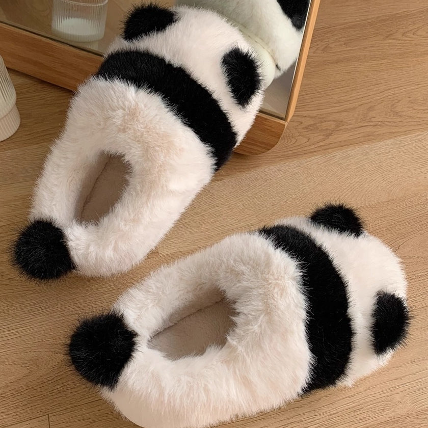 Panda Pom-Pom Snuggle Slippers
