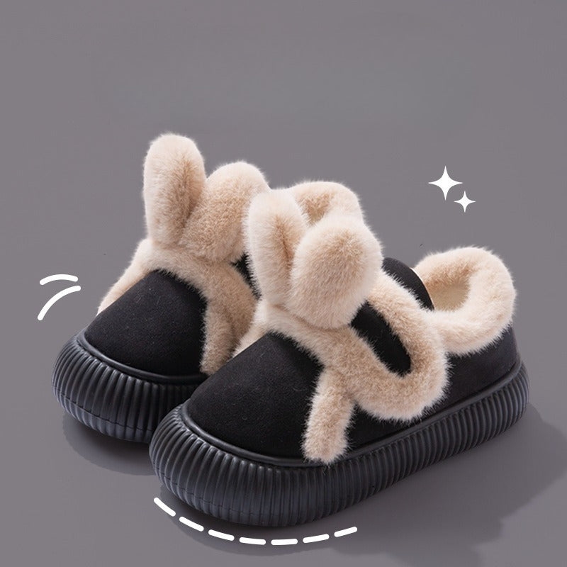 Plush Bow Loop Home Slippers
