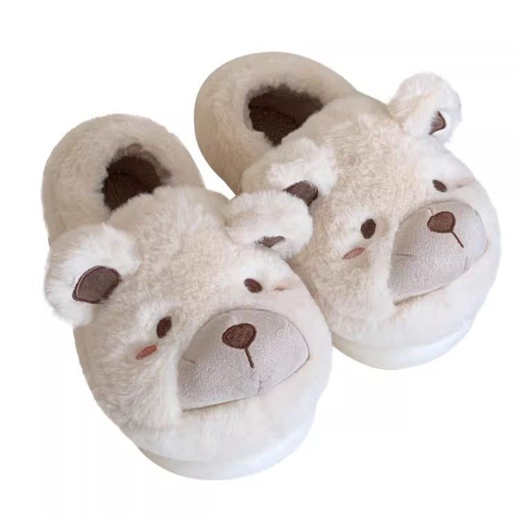Bear Ears Plush House Slippers