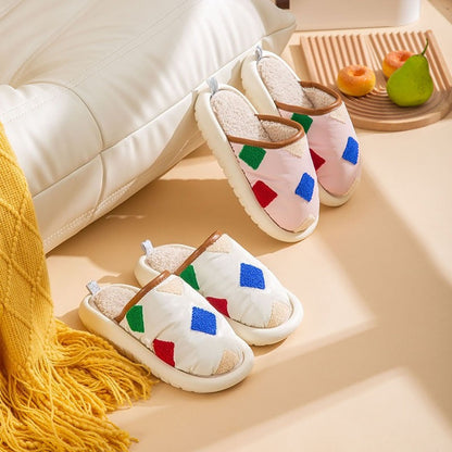 Puffy Geo Patch Indoor Slippers