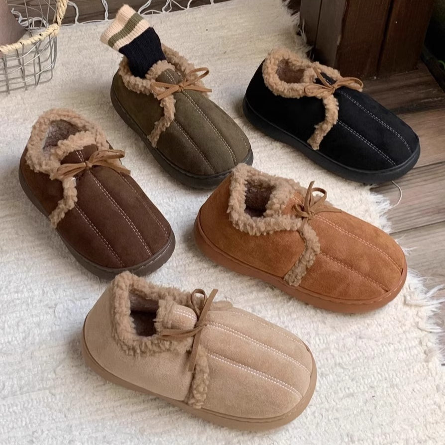 Bow-Tie Sherpa Collar slippers