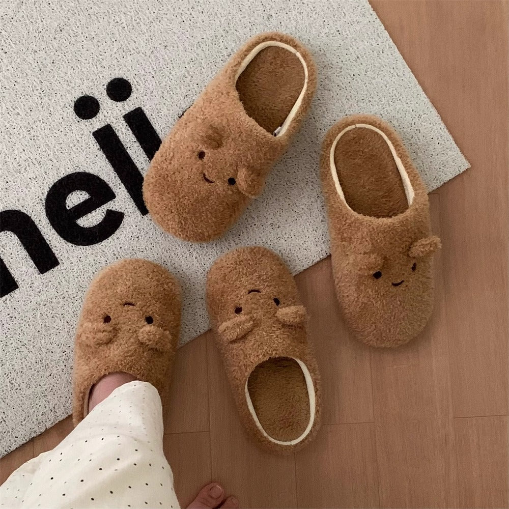 Bear Ears Plush House Slippers