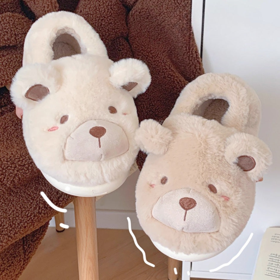 Bear Ears Plush House Slippers