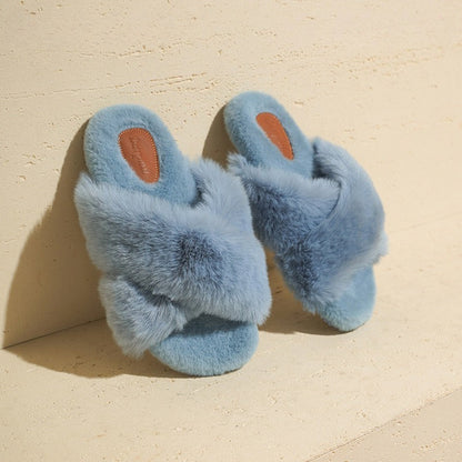 Crisscross Fluffy Lounge Slippers