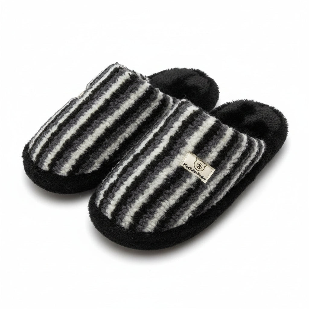 Chunky Pinstripe Lounge Slippers