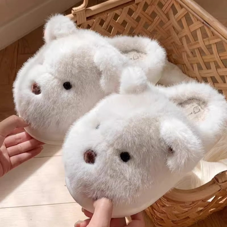 Teddy Ears Plush Home Slippers