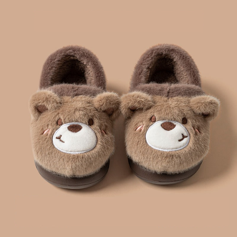 Fuzzy Cartoon Animal Plush Slippers
