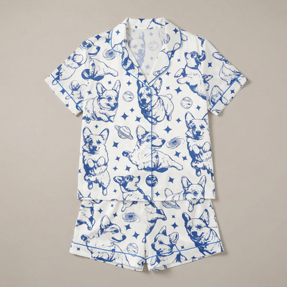 Outer Space Corgi Women's Pajama Set