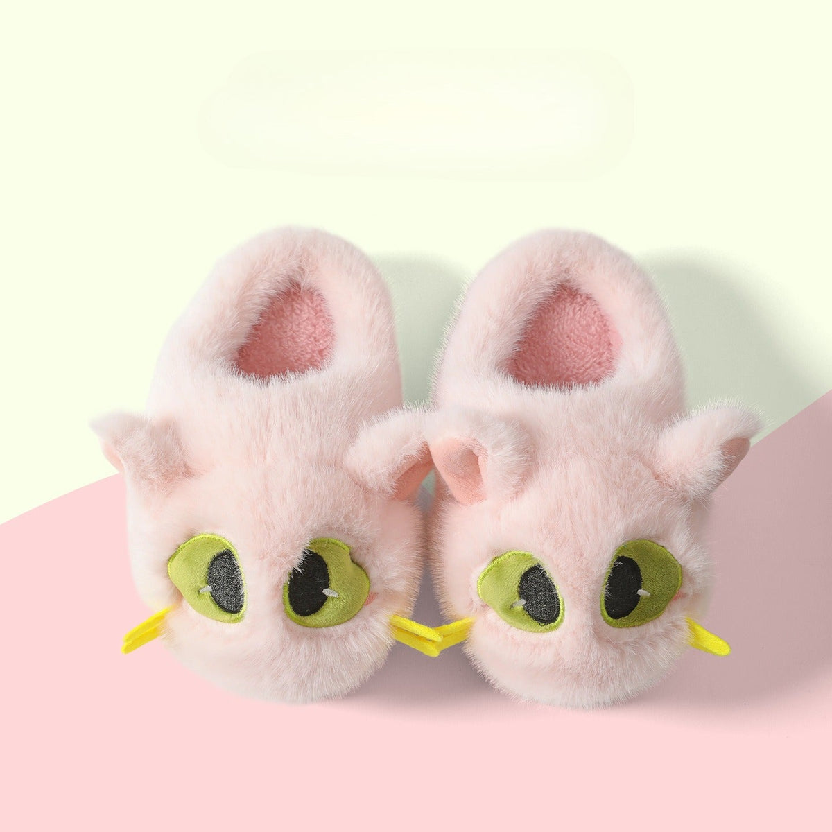 Fluffy Big Eye Kitty Slippers