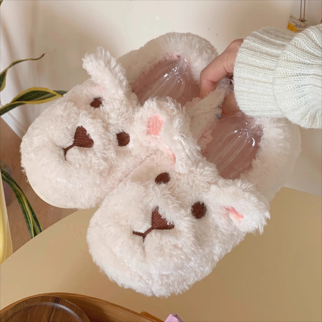 Teddy Fur Puppy Face Slippers