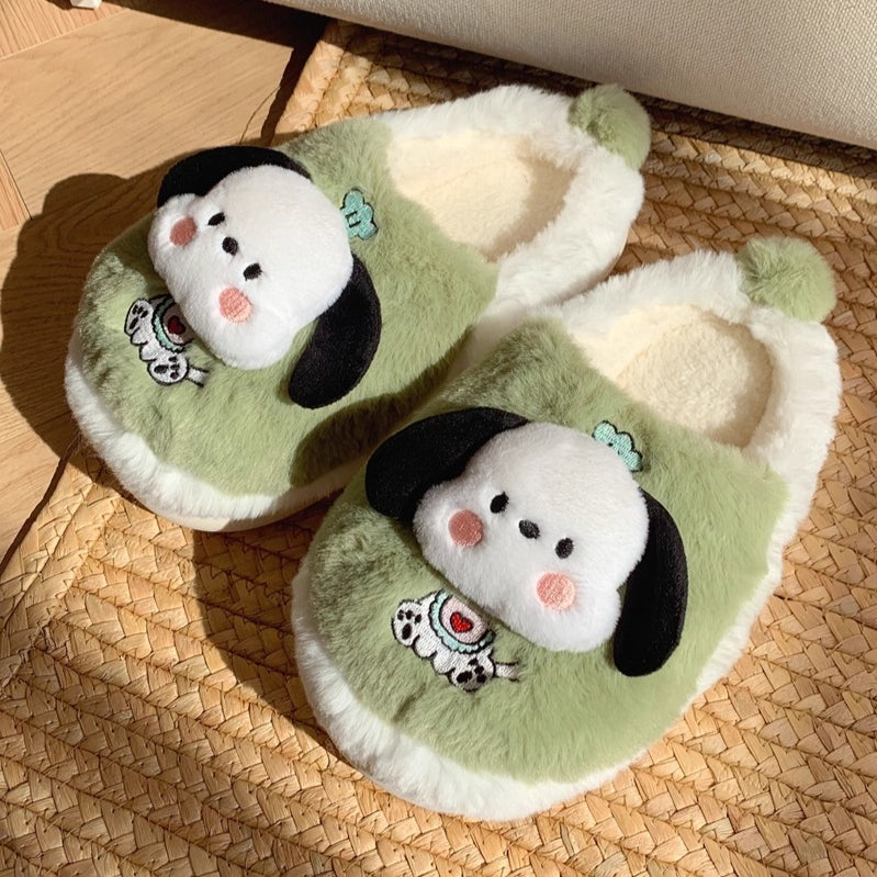 Puppy Ears Fuzzy Slippers