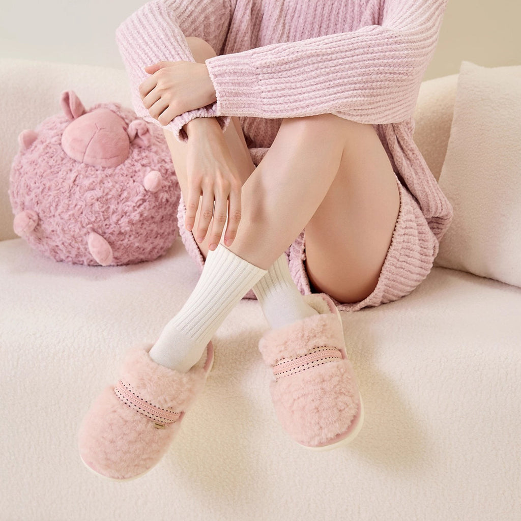 Cozy Sherpa Ethnic Band Slippers