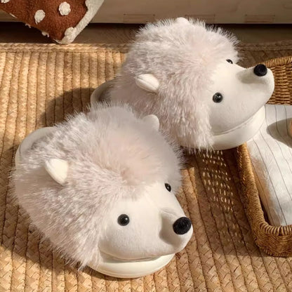 Whimsical Hedgehog 3D Plush Slippers