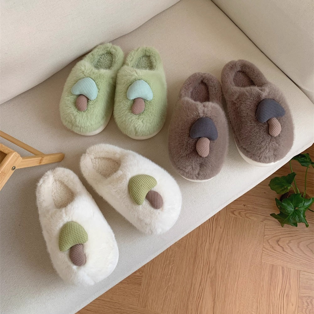 Mushroom Patch Plush House Slippers