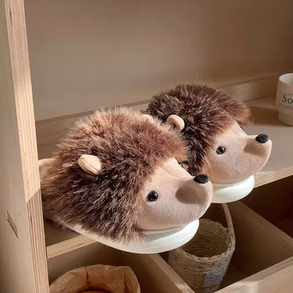 Whimsical Hedgehog 3D Plush Slippers
