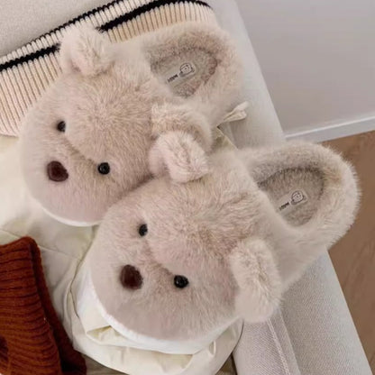 Teddy Ears Plush Home Slippers