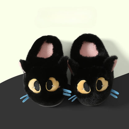 Fluffy Big Eye Kitty Slippers