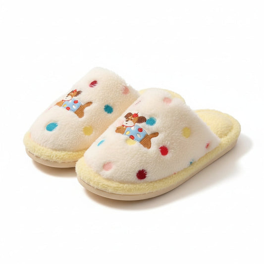 Dotted Pup Plush Home Slippers
