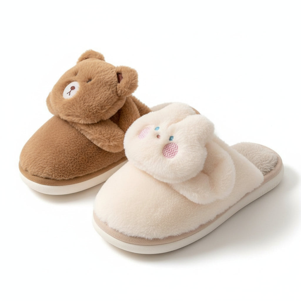 3D Plush Critter House Slippers