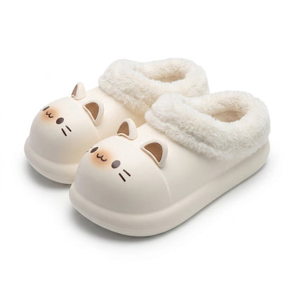Cat Ear Waterproof Plush Slippers