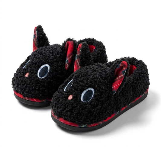 Plaid Ear Kitten House Slippers