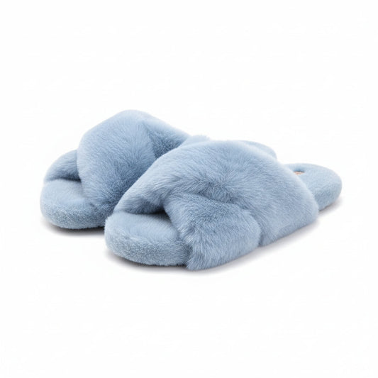 Crisscross Fluffy Lounge Slippers