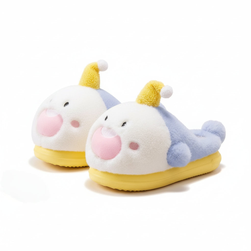 Cartoon Shark Hat Plush Slippers