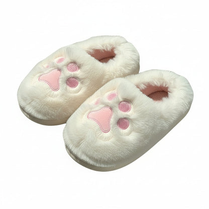 Fuzzy Cat Paw Plush Slippers