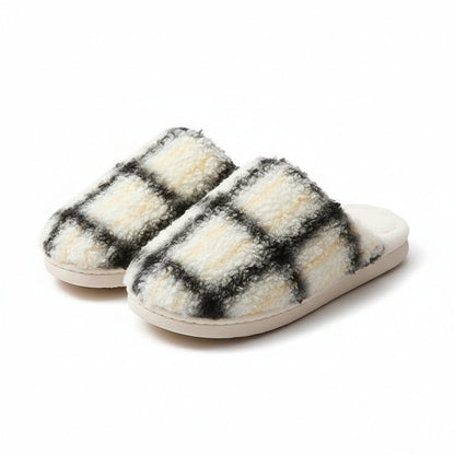 Chunky Check Sherpa Slippers
