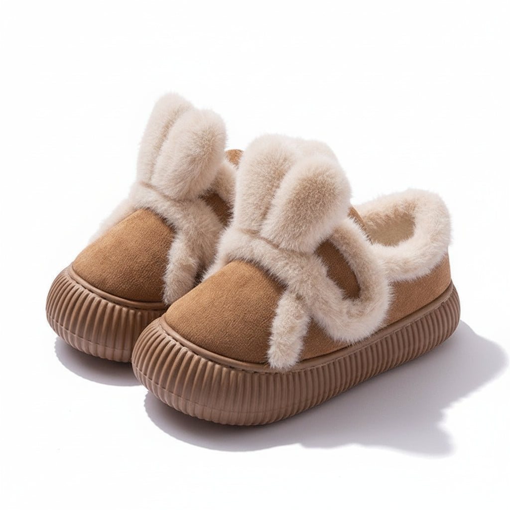 Plush Bow Loop Home Slippers