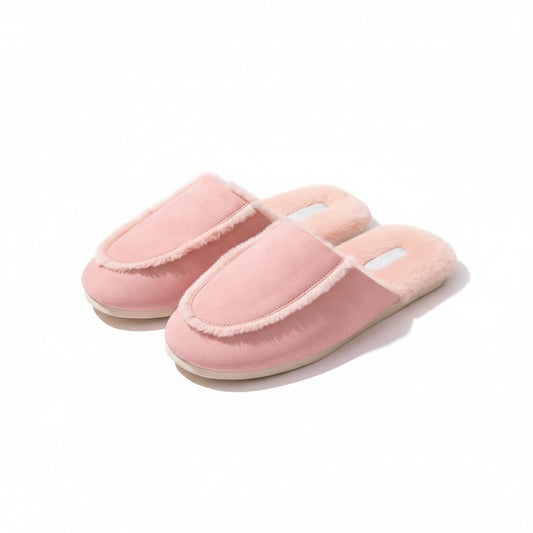 Cozy Nordic Suede Scuff Slippers