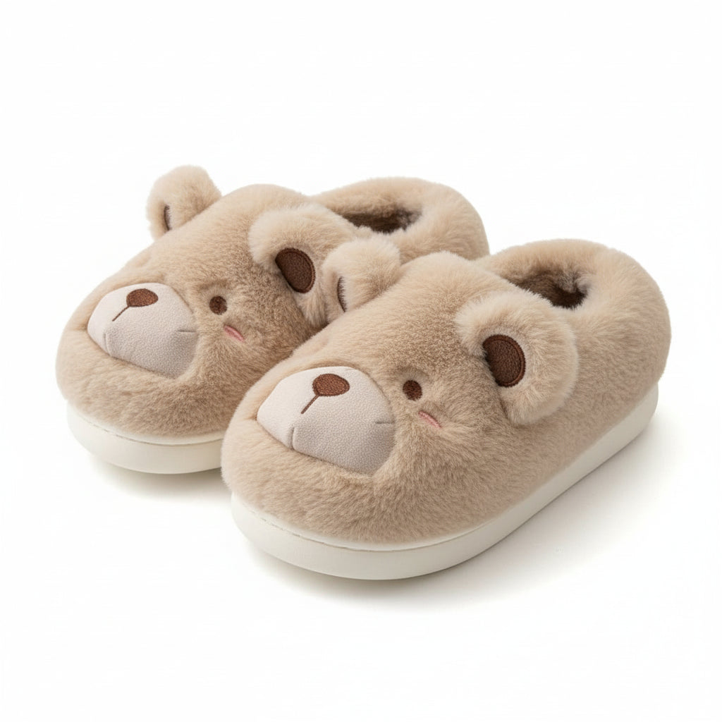 Bear Ears Plush House Slippers