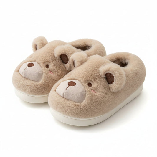 Bear Ears Plush House Slippers