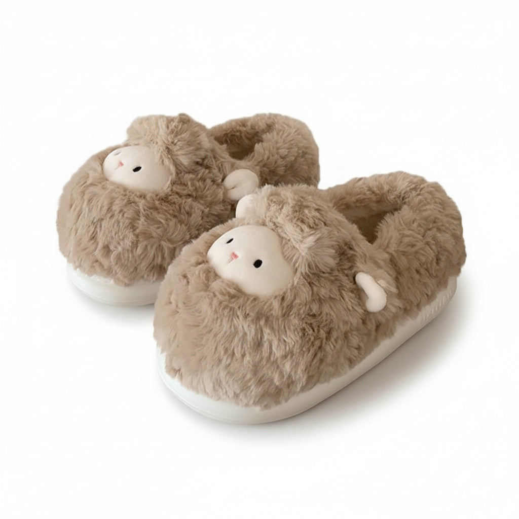 Fluffy Lamb Face Home Slippers