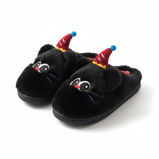 Party Hat Kitty Plush Slippers