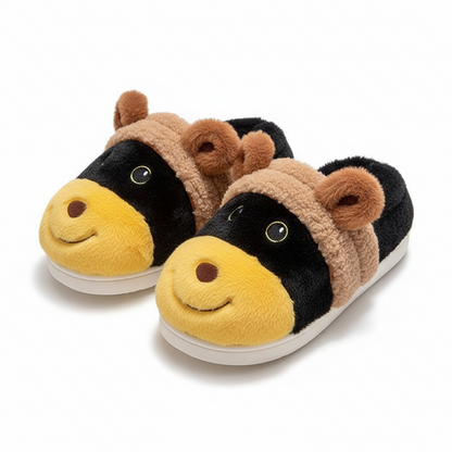 Whimsical Bee Puppy Plush Slippers
