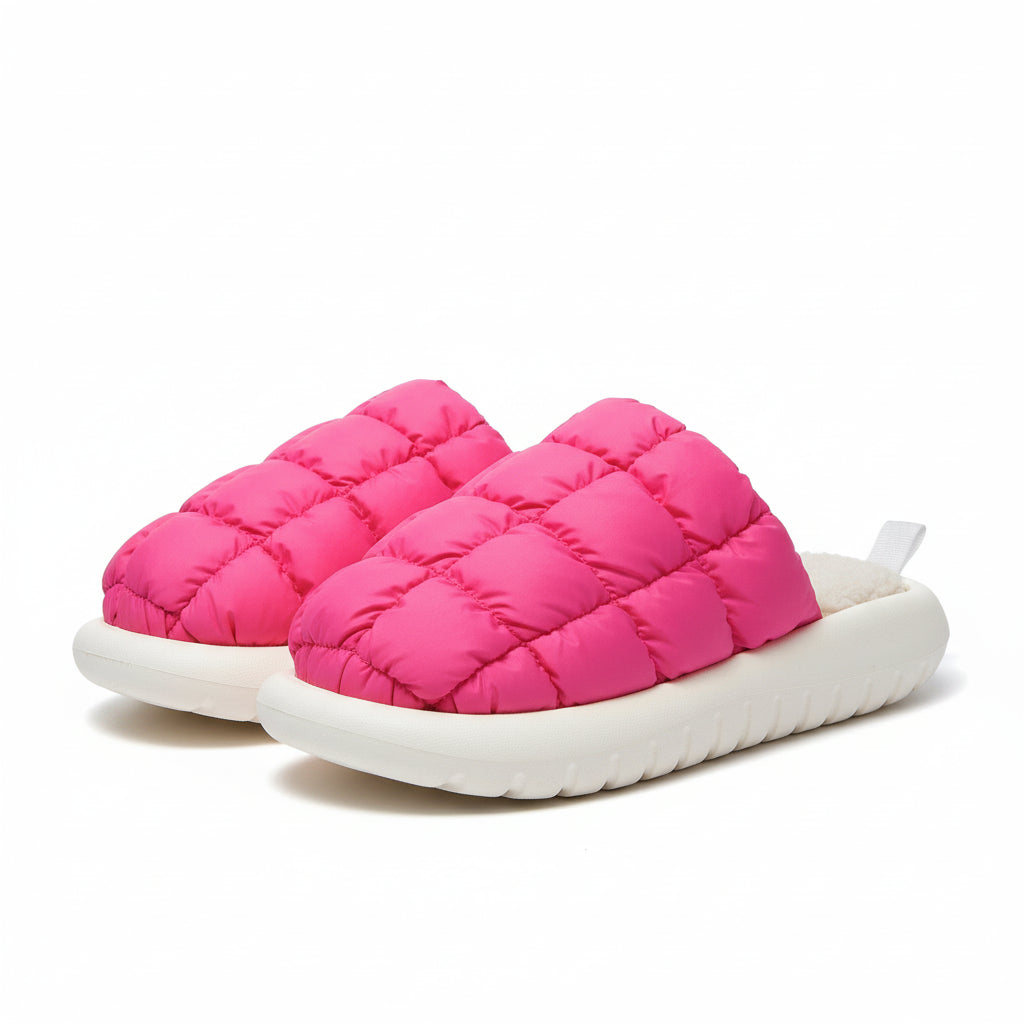 Puffy Checkerboard Home Slippers