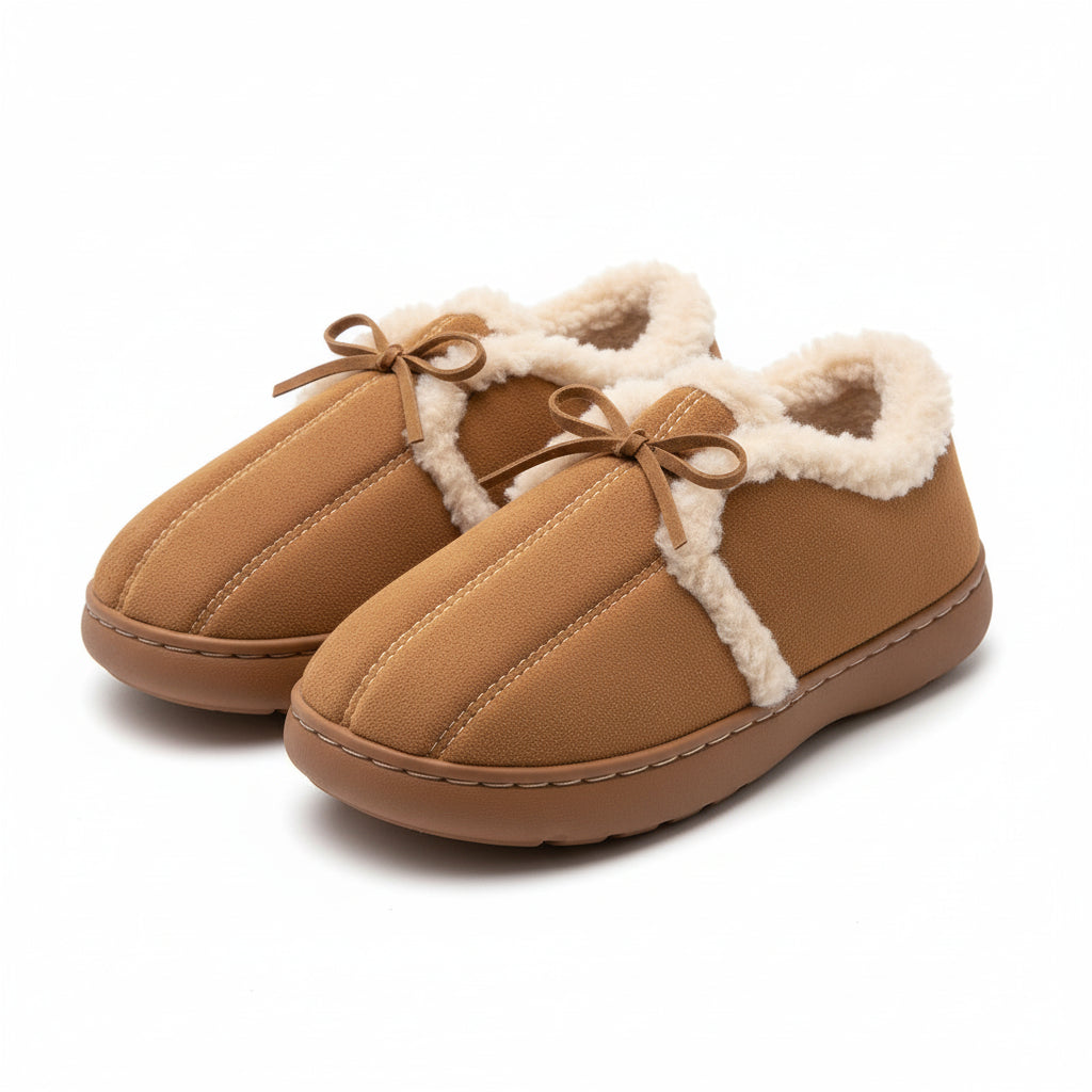 Bow-Tie Sherpa Collar slippers