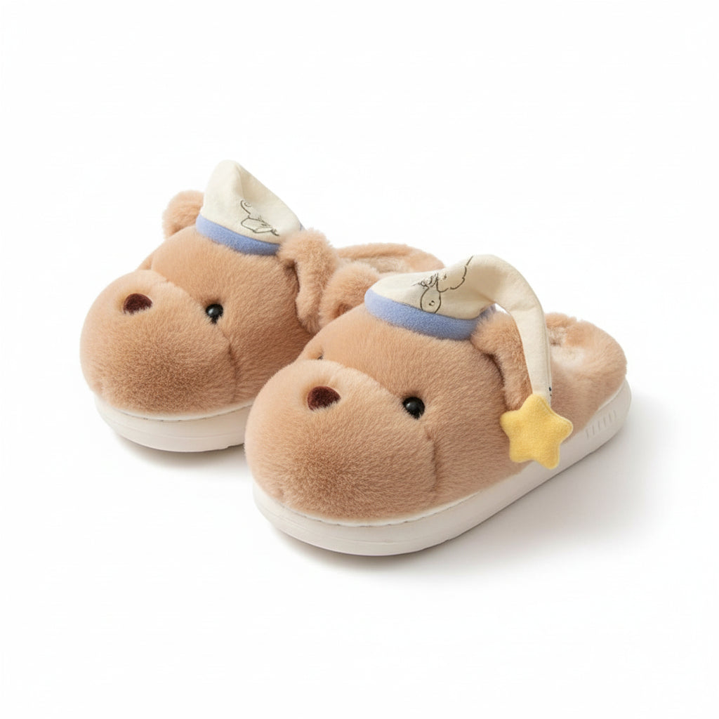 Sleepy Bear Plush Home Slippers