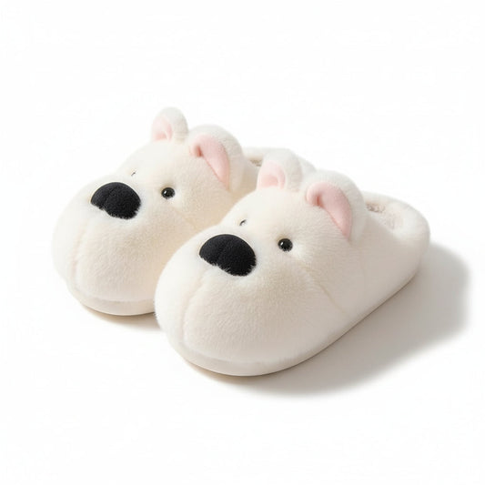 Westie Dog Plush Home Slippers