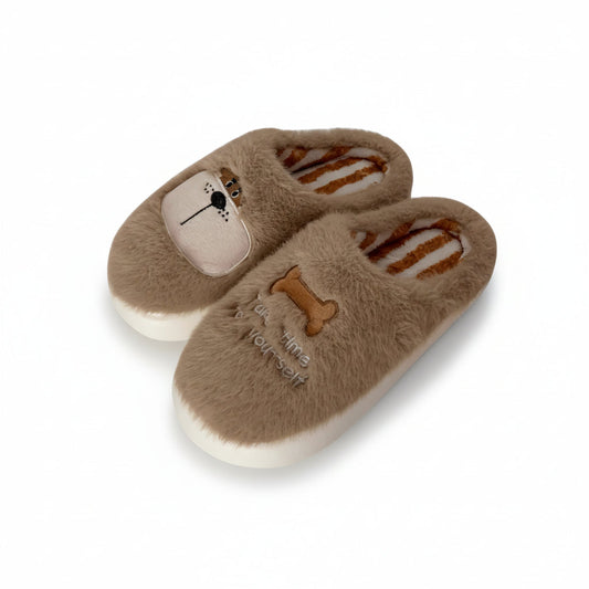 Animal Patch Fuzzy Home Slippers