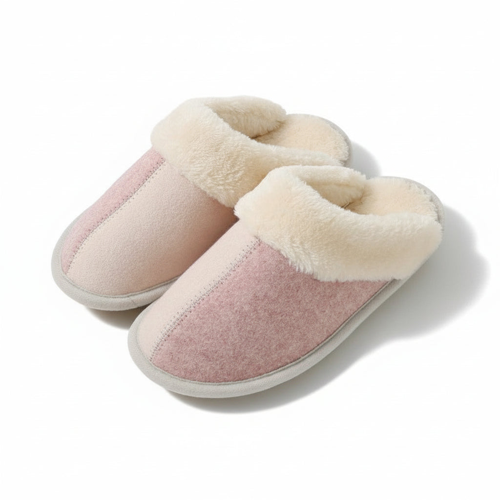 Cozy Stitch Detail Plush Slippers