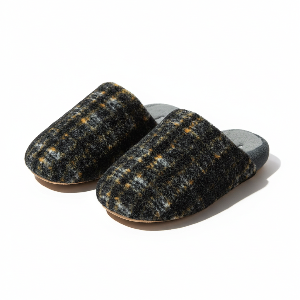 Chunky Plaid Lounge Slippers